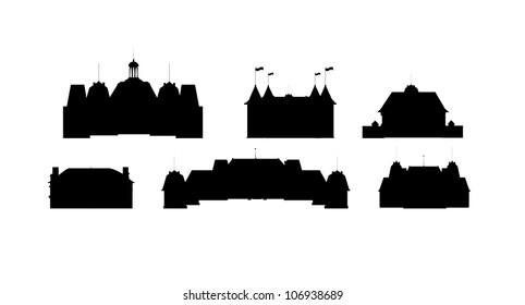 Silhouettes of castles vector