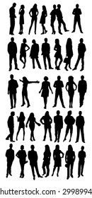 Silhouettes of casual people