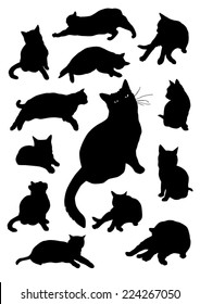 Silhouettes of cats