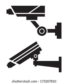 Silhouettes of CCTV cameras