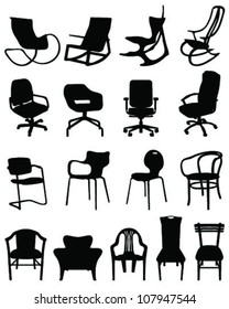 Silhouettes chairs-vector