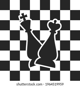 Silhouettes of chess pieces. Editable vector silhouettes standard chess pieces