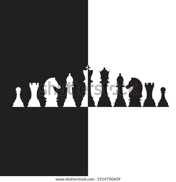 Silhouettes Chess Pieces Chess Icons Vector Stock Vector (Royalty Free ...