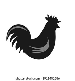 Silhouettes chicken logo isolated on white background vector illustration.