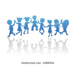 silhouettes children
