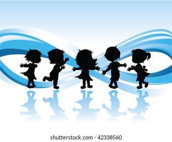silhouettes children