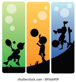 silhouettes children colors for children theme