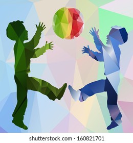 silhouettes of children playing ball
