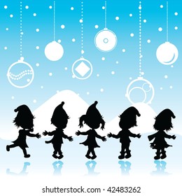silhouettes christmas children
