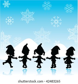 silhouettes christmas children