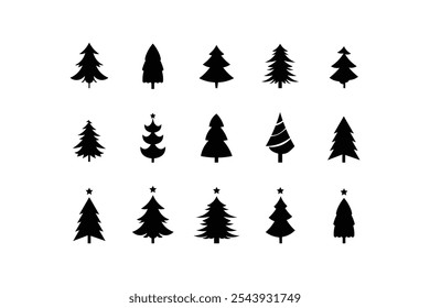 Silhouettes christmas tree icon design for your company. Christmas tree icon sign marker. Vector illustration.