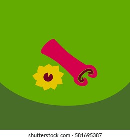 Silhouettes of cinnamon sticks, hand drawn vector illustration