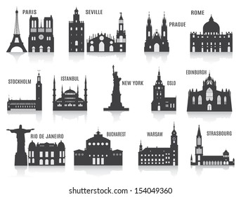 Silhouettes of cities. Set for you design