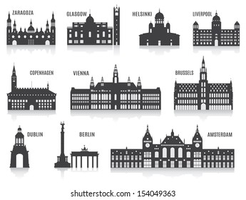 Silhouettes of cities. Set for you design