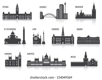 Silhouettes of cities. Set for you design