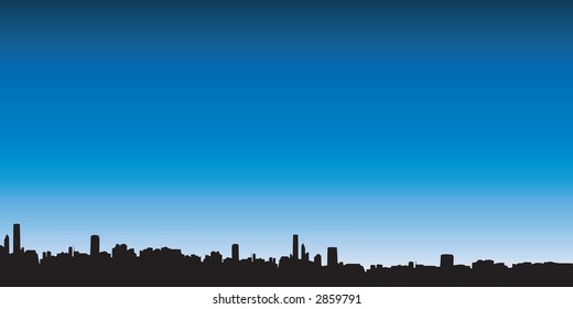 Silhouettes of a city skyline