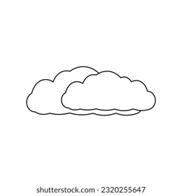 Siluetas de nubes de diferentes formas sobre un fondo blanco. Imagen vectorial.