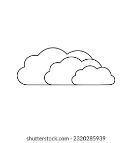 Siluetas de nubes de diferentes formas sobre un fondo blanco. Imagen vectorial.