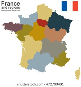 silhouettes of country France and new regions since 2016