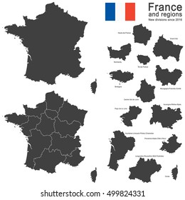 silhouettes of country France and new regions since 2016