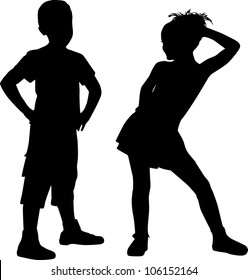 Silhouettes of couple