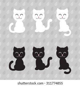 Silhouettes of cute cats