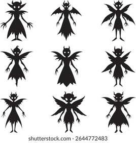 Silhouettes of Cute, Spooky, Fantasy Creatures