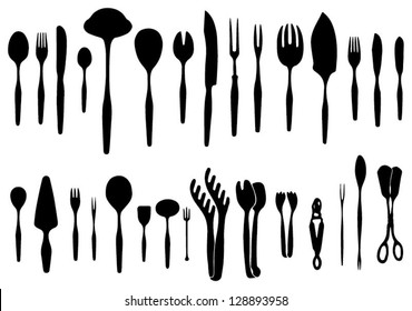 silhouettes of cutlery