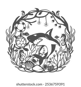 Silhouettes Cutting files nautical, seaside and ocean design