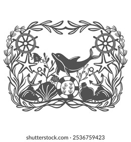 Silhouettes Cutting files nautical, seaside and ocean design