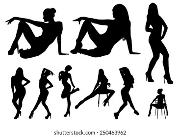 Silhouettes dance girls design
