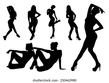 Silhouettes dance girls design