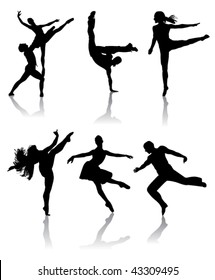 silhouettes dancer