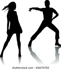 Silhouettes of dancers