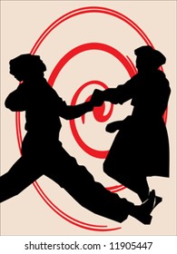silhouettes of  dancers
