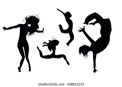 Silhouettes of dancers vector illustration