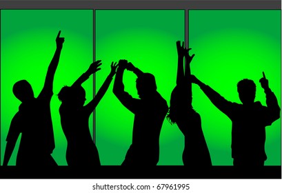 Silhouettes of dancing