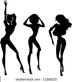 Silhouettes of dancing girls 7