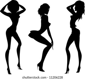 Silhouettes of dancing girls 8