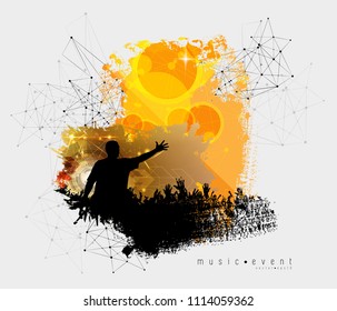 Silhouettes of dancing people in a club