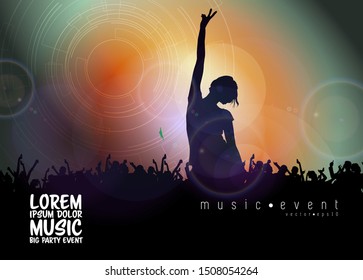Silhouettes of dancing people in a club
