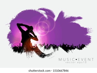 Silhouettes of dancing people in a club