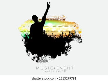 Silhouettes of dancing people in a club