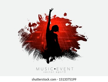 Silhouettes of dancing people in a club