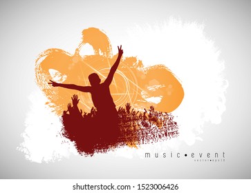 Silhouettes of dancing people in a club