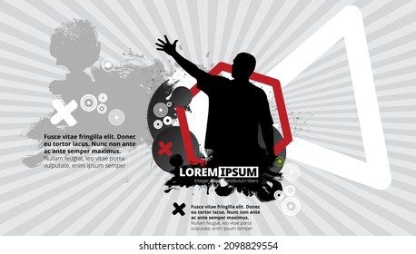 Silhouettes of dancing people in a club. Background ready for poster or banner