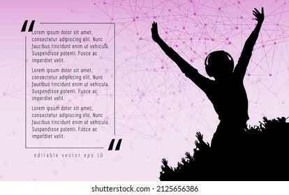 Silhouettes of dancing people in a club. Background ready for poster or banner