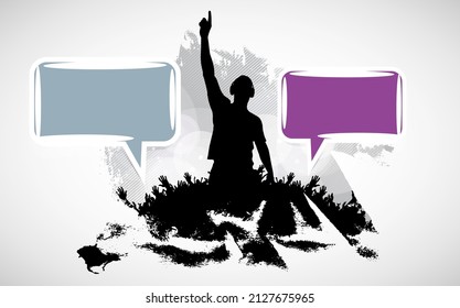 Silhouettes of dancing people in a club. Background ready for poster or banner