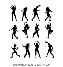 silhouettes of dancing people icon