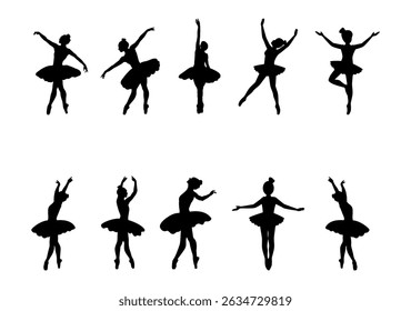 silhouettes of dancing people on white background
